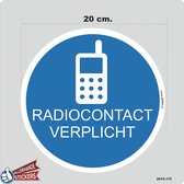 Radiocontact verplicht pictogram sticker 20cm.