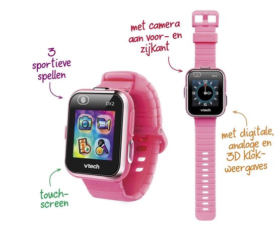VTech KidiZoom Smartwatch DX2 - Kinderhorloge Digitaal Meisje - Educatief Horloge - Vanaf 5 tot 13 Jaar - Roze - VTech