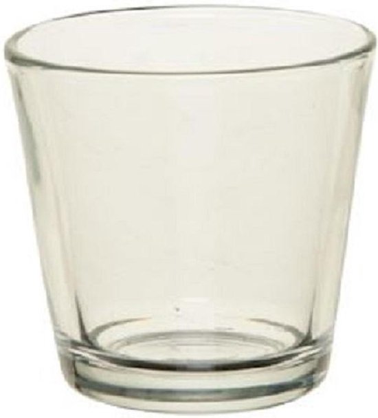 Theelichthouder/waxinelichthouder transparant glas 7 cm - Glazen  kaarsenhouder voor... | bol.com