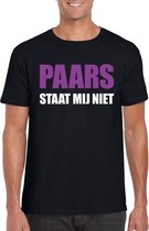 Paars staat mij niet t-shirt zwart heren S