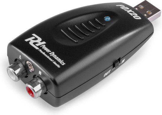 Audio interface - Power Dynamics PDX20 audio converter USB (digitaal) <-> RCA (analoog)