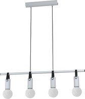 EGLO Apricale Hanglamp - 4 lichts - E27 - Grijs - Zwart