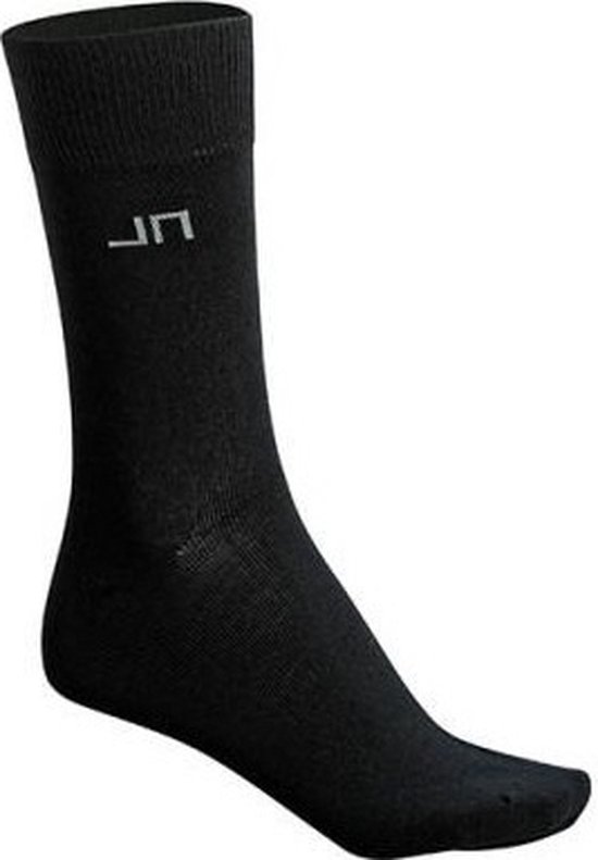 10x paar Zwarte heren/dames sokken maat 45-47 - Voordelige basic sokken