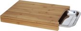Bamboe houten snijplank met opvangbakje 35 cm - Snijplanken/serveerplanken/broodplanken van hout