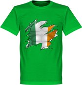 Ierland Ripped Flag T-Shirt - Groen - M