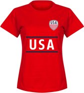 USA Team Dames T-Shirt - Rood - S