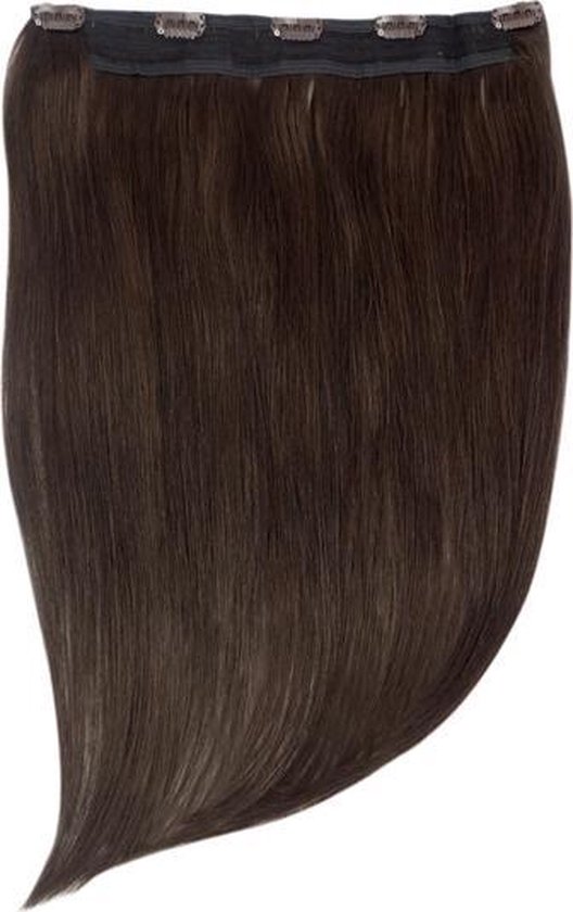 Remy Human Hair extensions Quad Weft straight 15 bruin 2