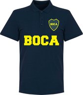 Boca Text Polo Shirt - Navy - S