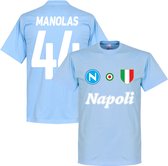 Napoli Manolas 44 Team T-Shirt - Lichtblauw - S