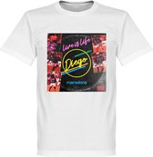 Maradona Live Is Life T-Shirt - Wit - M