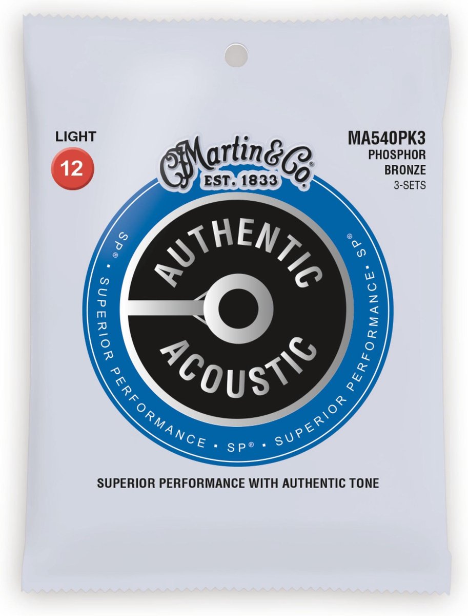 Martin Strings MA540PK3 Authentic SP Phosphor Bronze 3-Pack