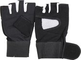 Fitness Handschoenen Heren/Dames Zwart-Wit Mesh S