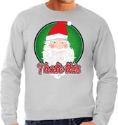 Foute Kersttrui / sweater - I hate this - grijs voor heren - kerstkleding / kerst outfit 2XL (56)