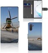 Geschikt voor Samsung Galaxy Note 10 Flip Cover Schaatsers Friesland
