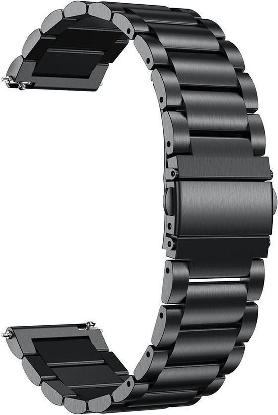 Just in Case Metalen armband voor Garmin Vivomove 3 Sport 44mm - Zwart |  bol.com