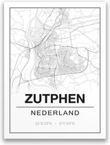 Poster/plattegrond ZUTPHEN - A4