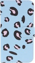 Shop4 - iPhone 11 Hoesje - Wallet Case Luipaard Blauw