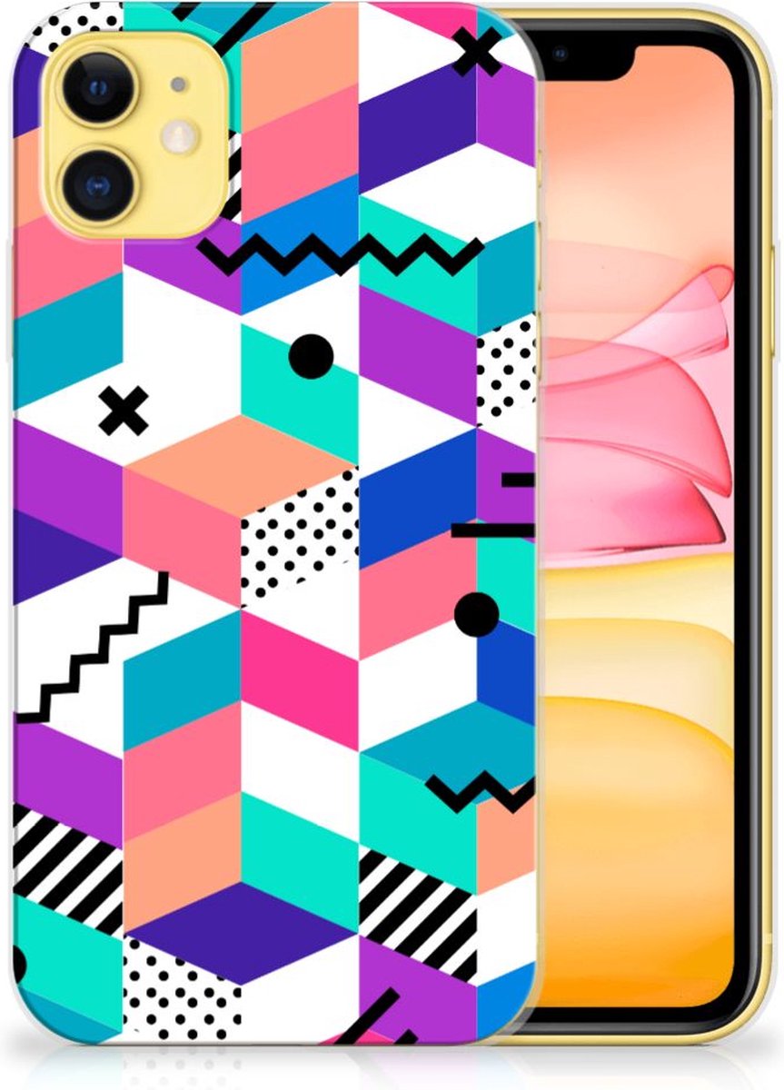 Apple iPhone 11 TPU Hoesje Blokken Kleurrijk