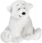 Pluche knuffel Lars de kleine ijsbeer zittend 15 cm - IJsberen pooldieren knuffels - Speelgoed voor kinderen