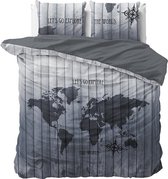 Sleeptime The World - Dekbedovertrekset - Lits-Jumeaux - 240x200/220 + 2 kussenslopen 60x70 - Grijs