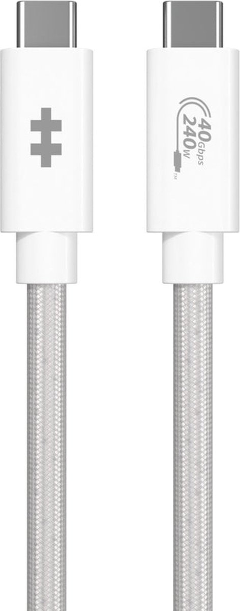 Hyper HyperDrive USB4 Performance Kabel (1.2m) – 40Gbps Gegevensoverdrachtssnelheid – 240W Oplaadkracht – 8K@60Hz Videoresolutie - Wit