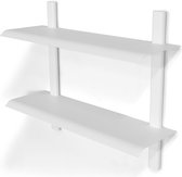 Wandplanken met 2 niveaus, industriële vintage zwevende planken