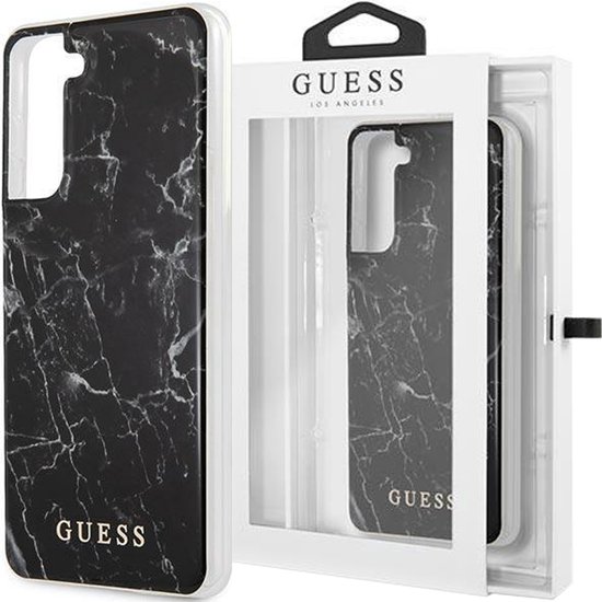 Guess Marble Back Case - Geschikt voor Samsung Galaxy S21 Plus (G996) - Zwart