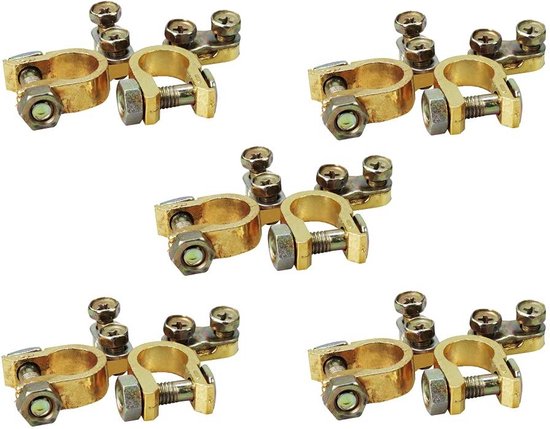 Bolatus 2 paar accuklemmen, 12 V, accupoolklemmen, accuklemmen, snelklemmen, accuklemmen, set van 12 V (rood en blauw