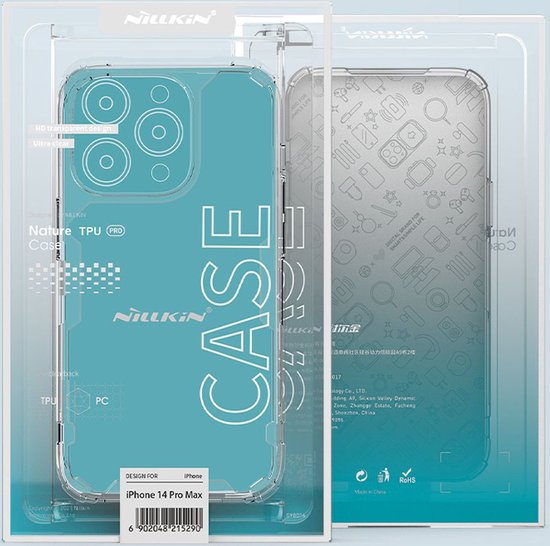 Coque de téléphone adaptée pour Apple iPhone 14 Pro Max - Coque en TPU Nillkin Nature - Coque arrière - Blauw