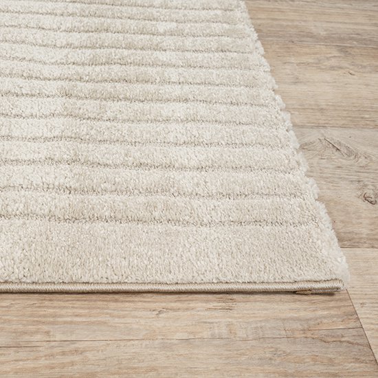 le tapis Elisa, tapis de salon moderne, design géométrique, haute densité de poils, Beige, 080 x 150 cm