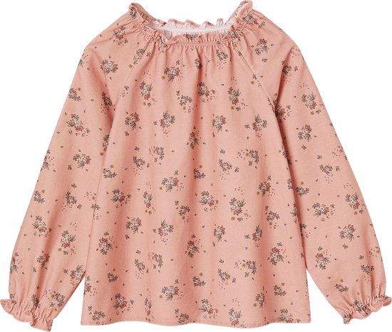 Vertbaudet Blouse à fleurs en velours milleraies fille