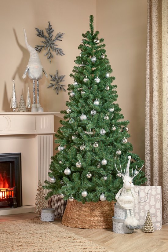 Jupe De Sapin De Noël 90 Cm - Tapis Décoratif Pour Pied D'Arbre - Cache-Facile - Polyester Doux