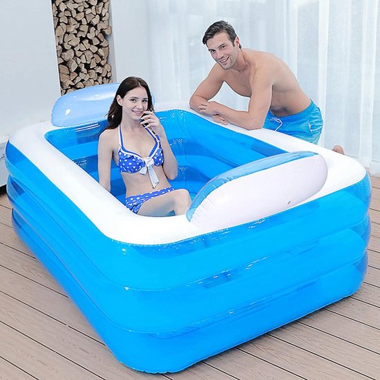 NOYHHAV Opblaasbare baden, spabad, verdikte waterbed, strandbad, dubbele bad, PVC voetpomp, zwembad