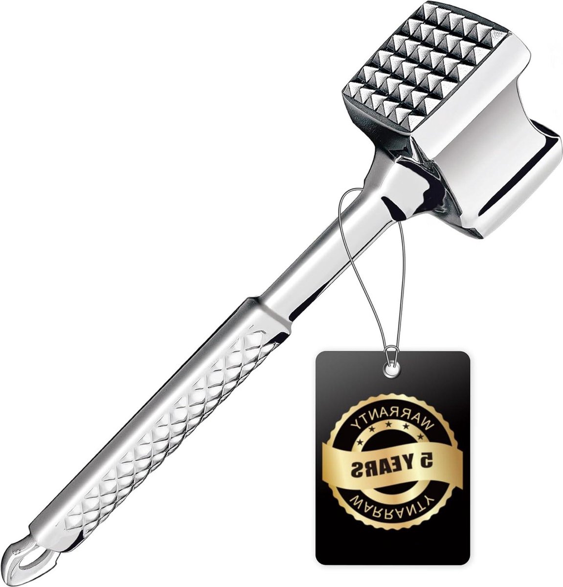 Roestvrij staal premium vleesvermalser klassieke vleeshamer keuken vleeshamer kip conch kalfskoteletten vleesvermalser gereedschap vleespounder flattener non-SLIP grip 5 jaar garantie