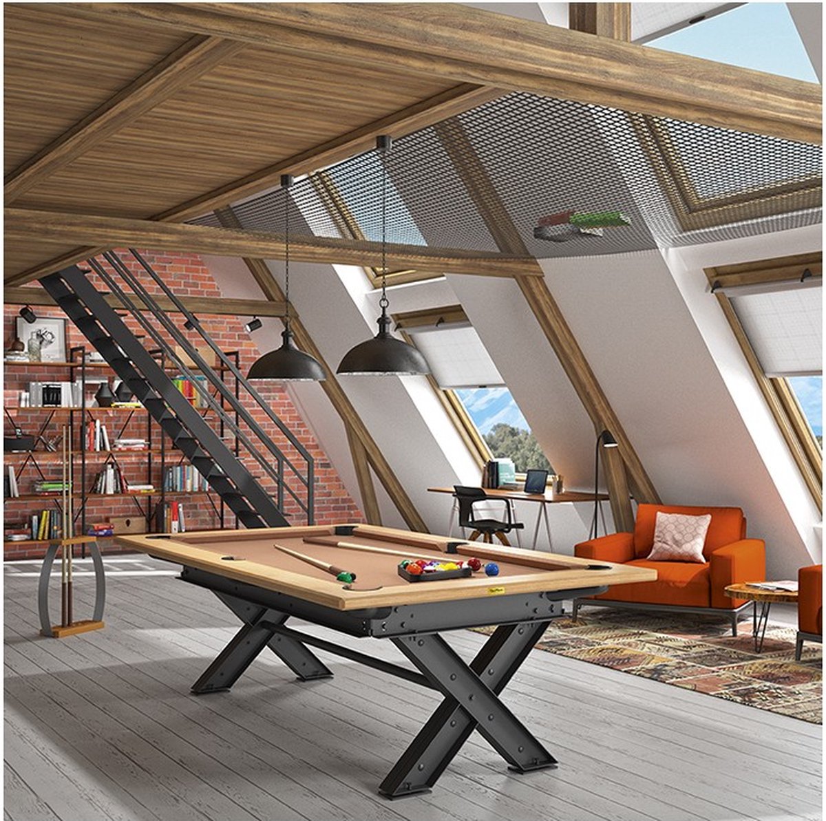 Goedkoopste SHOWMODEL René Pierre® Meteor Biljart/Eettafel Design 6Ft Met 3-Delig Leisteen