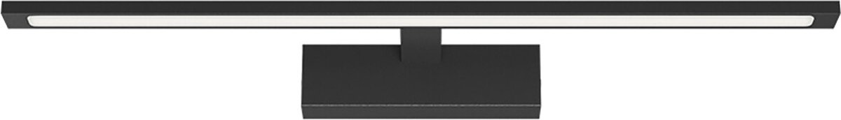 LED Spiegellamp - Brinton Armin - 12W 900lm - Warm Wit 3000K - IP44 - Rechthoek - Zwart