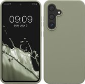 kwmobile coque de téléphone compatible avec Samsung Galaxy S24 FE - Coque avec revêtement en silicone - Coque pour smartphone en gris vert