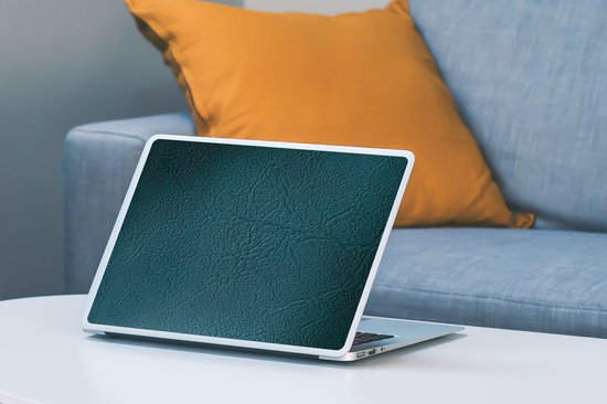 Autocollant pour ordinateur portable - 10,1 pouces - Cuir - Aspect cuir - Vert - Blauw - 25x18cm - Autocollants pour ordinateur portable - Skin pour ordinateur portable - Couverture