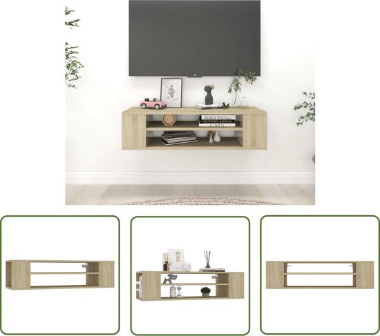Meuble TV suspendu The Living Store - Chêne Sonoma - 100 x 30 x 26,5 cm