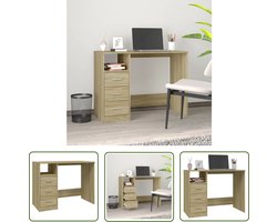 vidaXL Bureau - Kantoormeubilair - Bureau met lades 102x50x76 cm bewerkt hout sonoma eikenkleurig - Houten Bureau - Sonoma Eiken - Compact Bureau