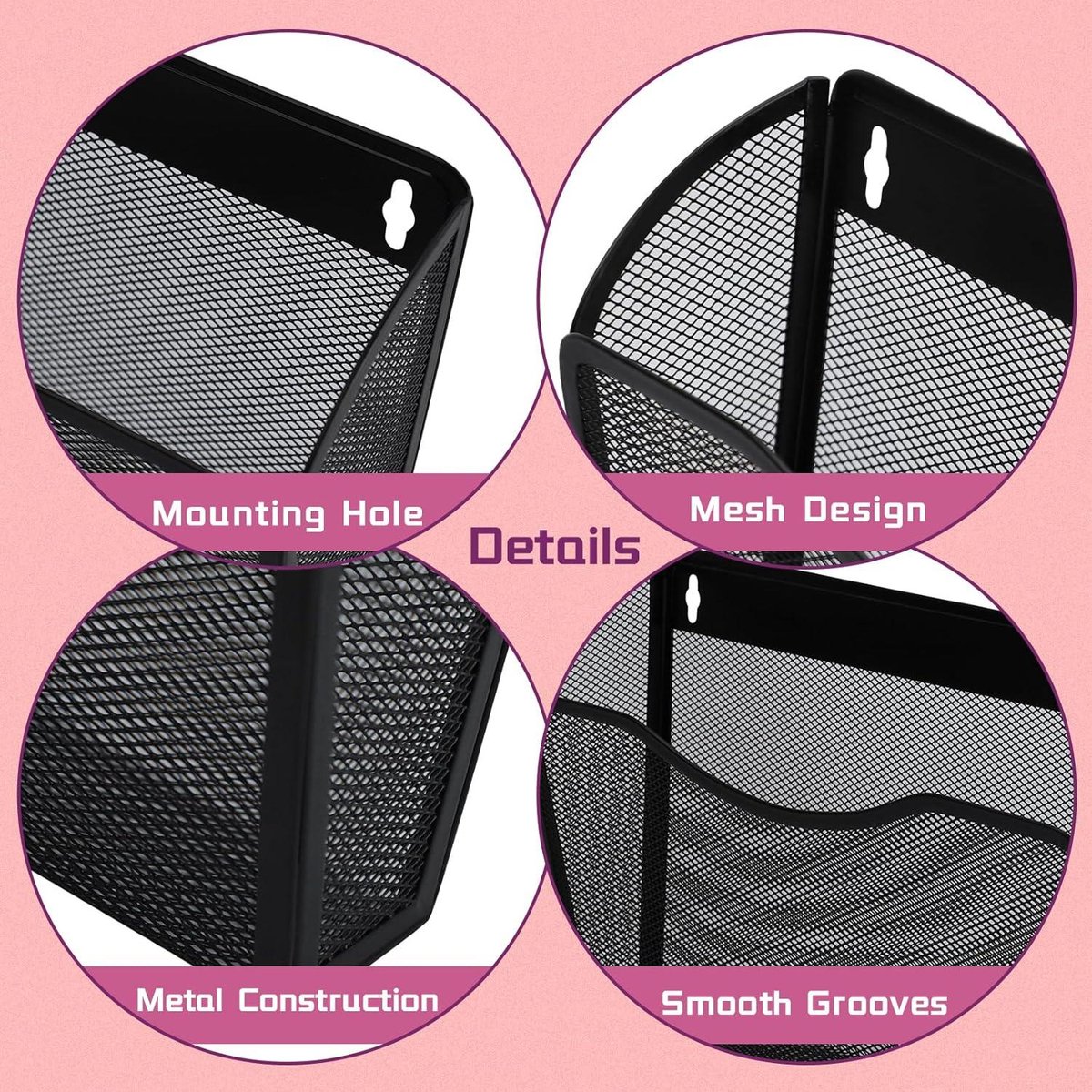2 Pocket Porte-Documents mural à 6 Niveaux A4 à Suspendre - En Maille Métallique Durable Porte 2 Pocket Porte-Documents mural à 6 Niveaux A4 à Suspendre - En Maille Métallique Durable Porte