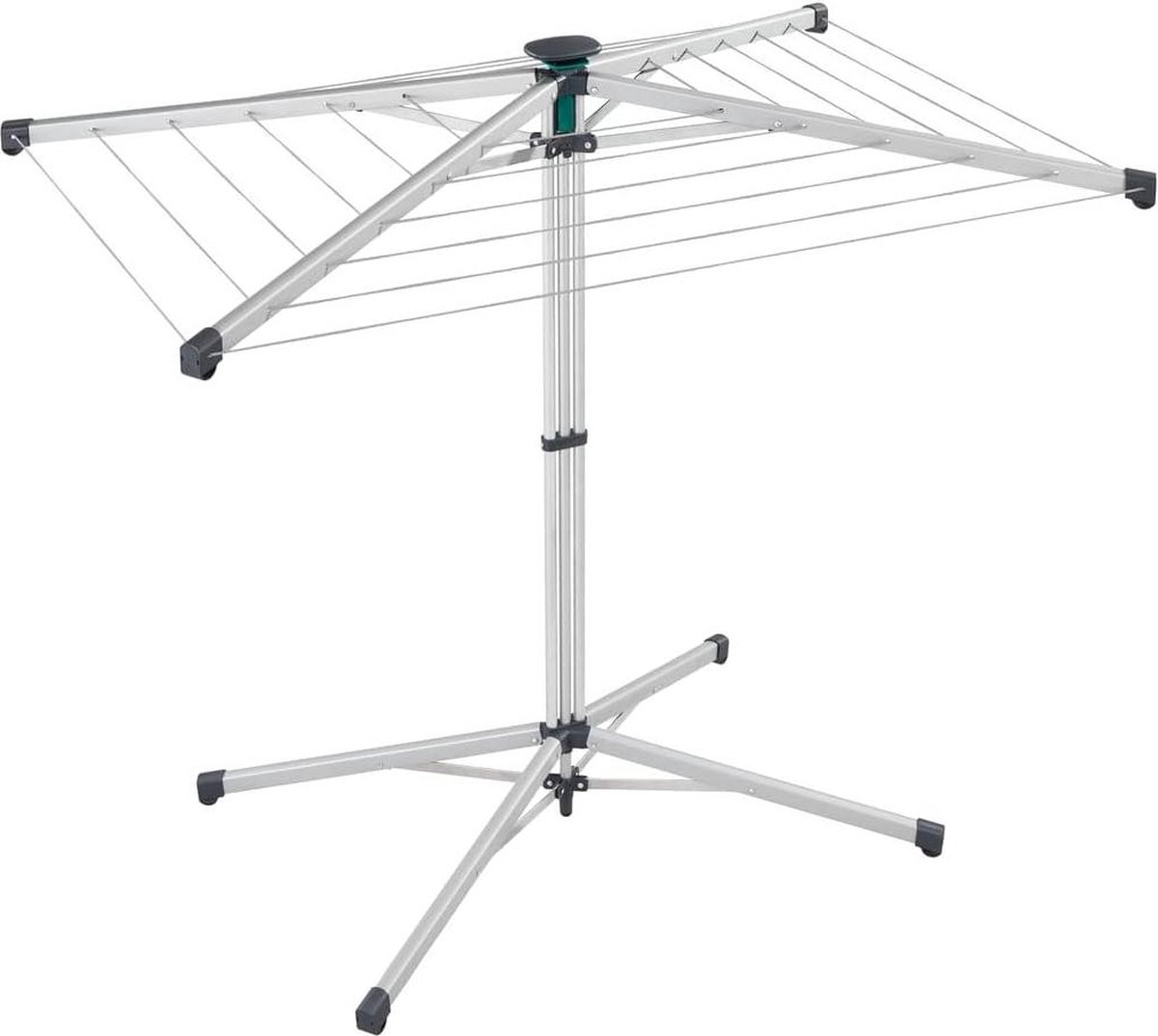 Goedkoopste Wasrek LinoPop-Up 140 staand droogrek - vier lijnarmen - ruimtebesparend droogsysteem - zelfstaande droogmolen - 14 m waslijn - eenvoudige opening - inclusief beschermhoes