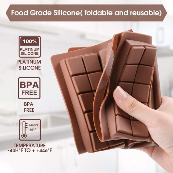 Set van 4 Siliconen Chocoladevormen - Perfect voor Chocoladestokjes en