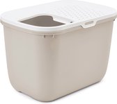 Bol.com Savic Kattentoilet Hop In 38.5 x 58 x 39.5 cm - Kattenbak - Wit & Mokka aanbieding