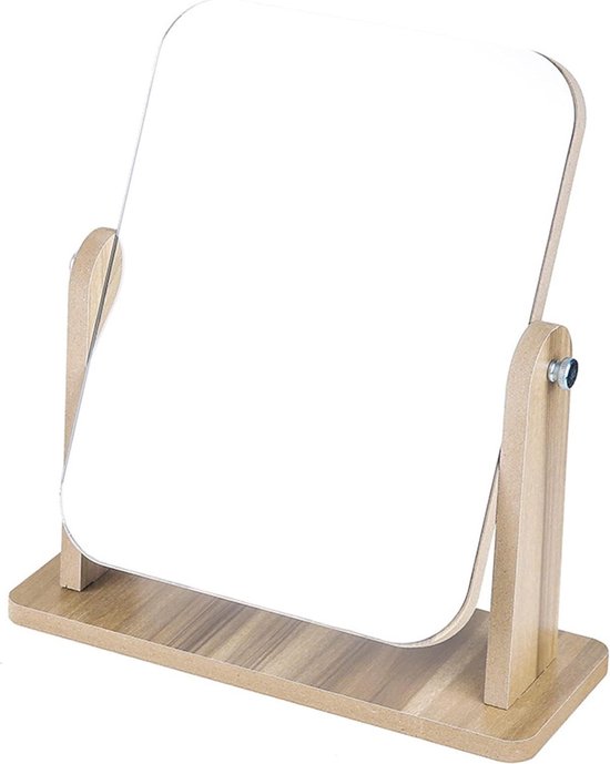 Volledige lengte spiegel met kapstok, 360° draaibare grote kleedkamerspiegel van massief hout met ophanghaken, 2-in-1 vrijstaande vloerspiegel en kleerhanger voor woonkamer, slaapkamer (wit