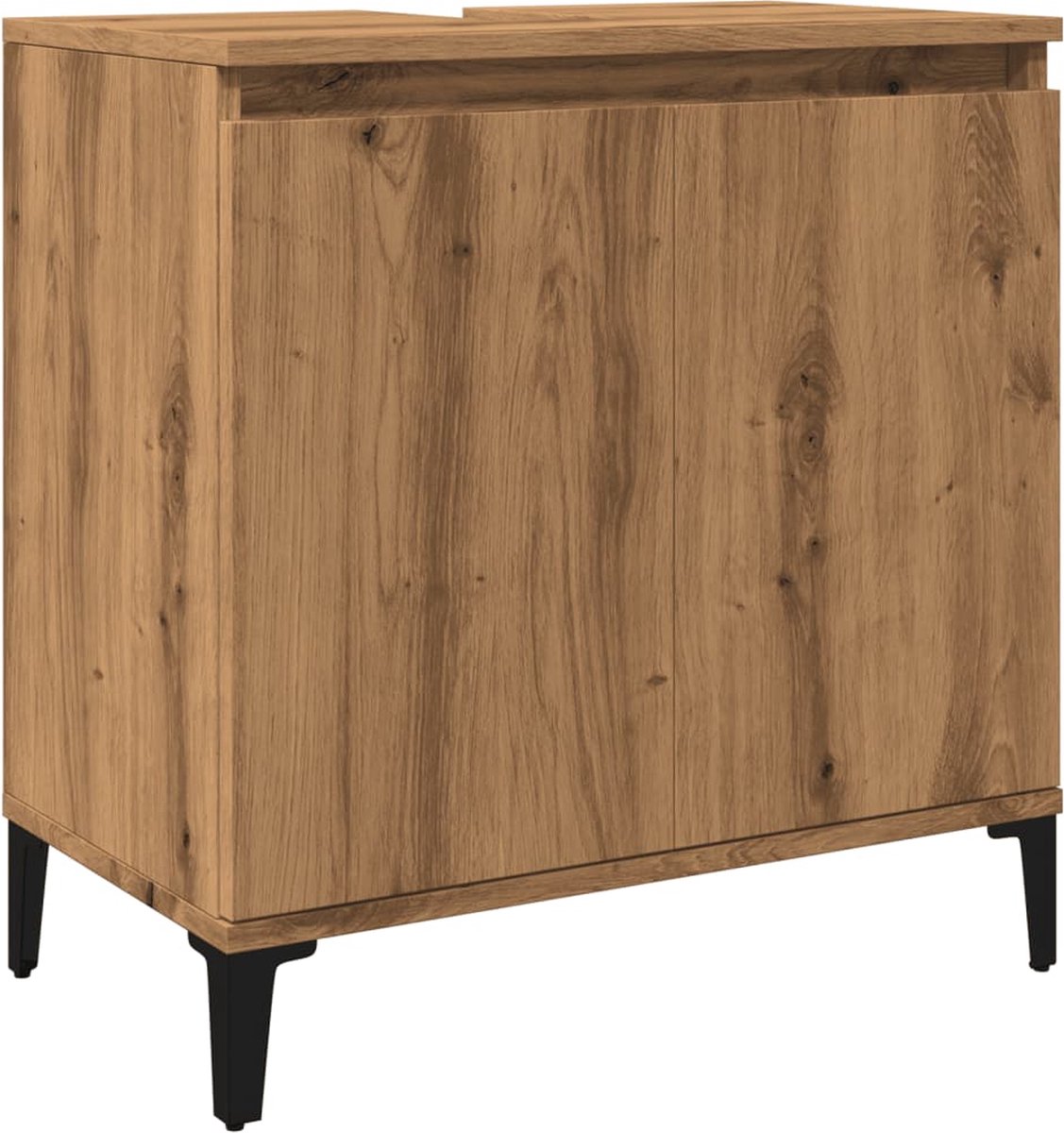 Badkamerkast 58cm | Bewerkt Hout | Retourdeal 61% Korting - Badkamer | Badkamermeubels