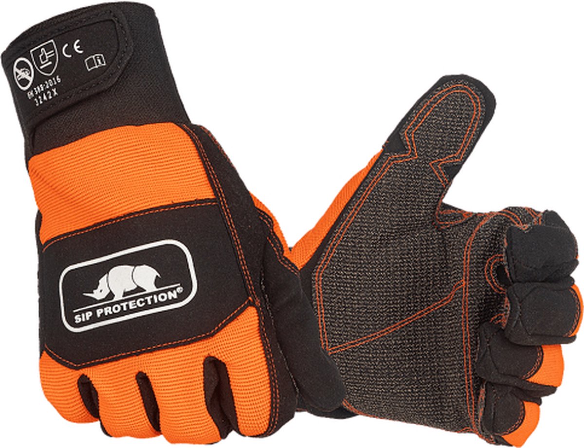 HeavyDuty werkhandschoenen 2XD1 oranje/zwart van SIP - Maat: 8