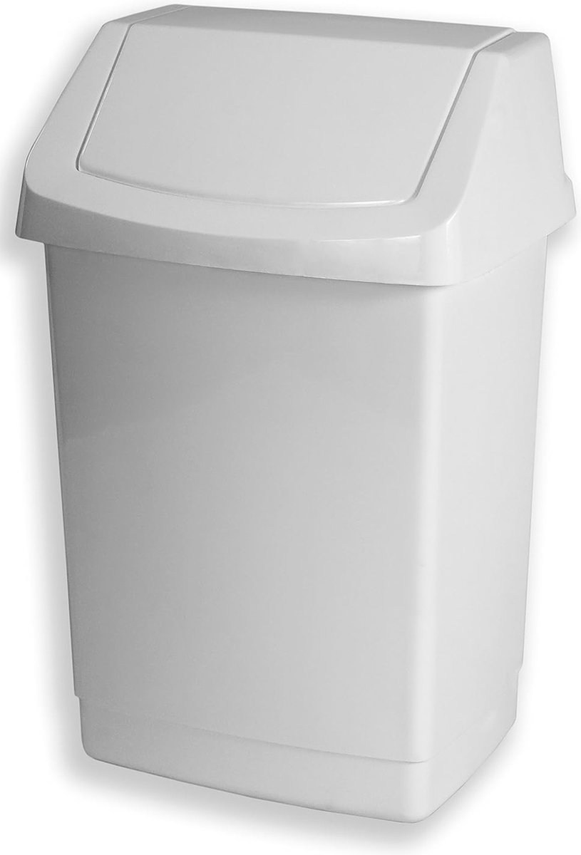 Goedkoopste Vuilnisemmer met innovatief schommeldeksel - 50 l, Wit - Verschillende Maten Beschikbaar