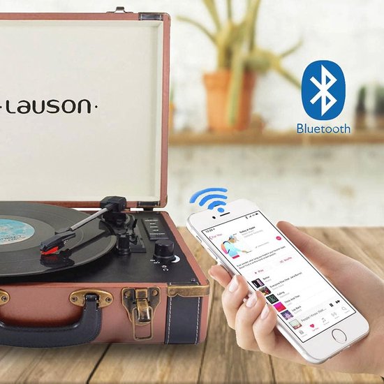 Retro platenspeler met Bluetooth - Fenton Nashville - CD mp3 FM / DAB