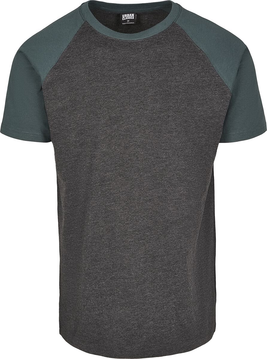Urban Classics Raglan Contrast Tee Heren T-shirt houtskool/ XL Groen